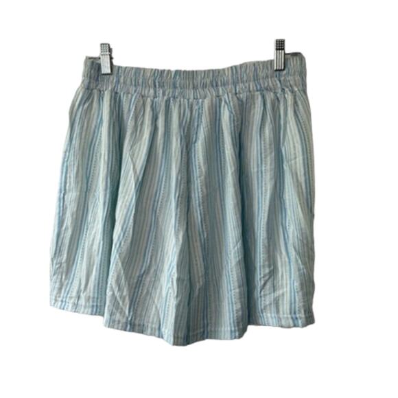 BCBGeneration Blue & White Striped High-Waisted Tassel Shorts Sz Medium NEW - Picture 5 of 7